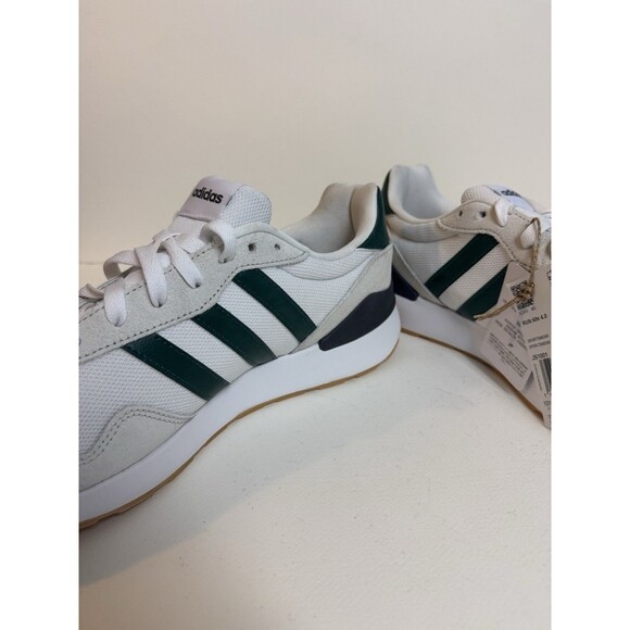 Adidas Run 60\'s 4.0 Sneakers Size 10.5 White Green Shoes Suede Mesh Blend